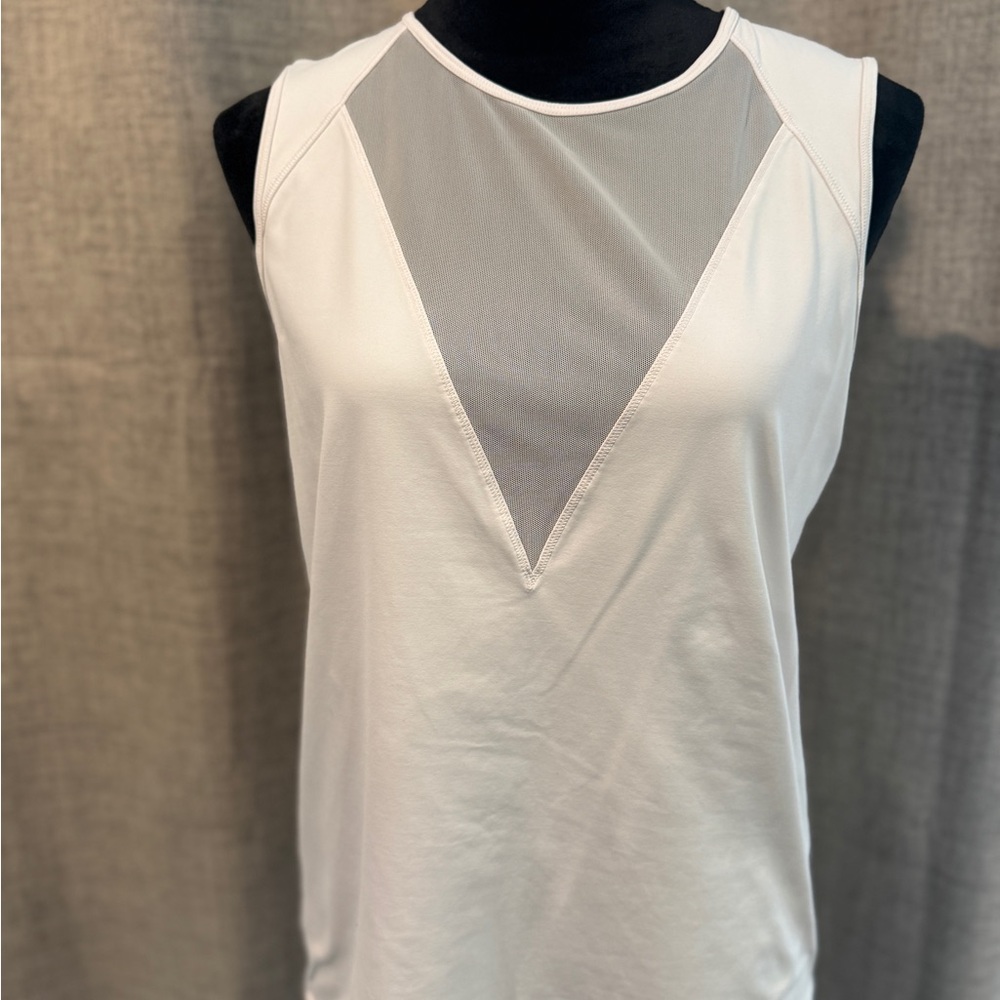Lululemon Athletica White Mesh Tank Top